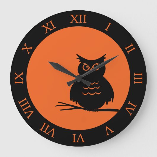Halloween Hoot Owl Grote Klok (Voorkant)