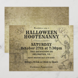 Halloween Hootenanny Wild West Party Uitnodigingen