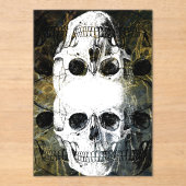 Halloween Horror - 3 Schedels Graffiti Burst Acryl Uitnodigingen (Voorkant)