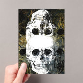 Halloween Horror - 3 Skulls Graffiti Burst Acryl Uitnodigingen (Insitu (Draagbaar))