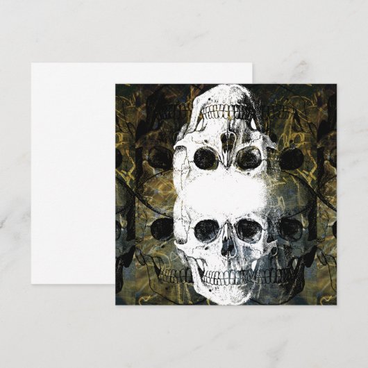Halloween Horror - 3 Skulls Graffiti Burst Kaart (Voorkant / Achterkant)