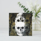 Halloween Horror - 3 Skulls Graffiti Burst Kaart (Staand voorkant)