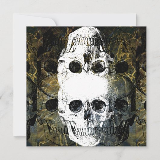 Halloween Horror - 3 Skulls Graffiti Burst Kaart (Voorkant)