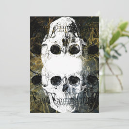 Halloween Horror - 3 Skulls Graffiti Burst Kaart