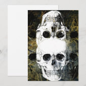 Halloween Horror - 3 Skulls Graffiti Burst Kaart (Voorkant / Achterkant)