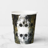 Halloween Horror - 3 Skulls Graffiti Burst Papieren Bekers (Achterkant)