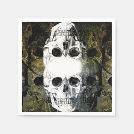 Halloween Horror - 3 Skulls Graffiti Burst Servet