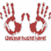 Halloween Horror Bloody Handprints Bloodgekleurd Sticker (Voorkant)