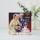 Halloween Horror Bride & Doom Undie Love Wedding Kaart (Staand voorkant)