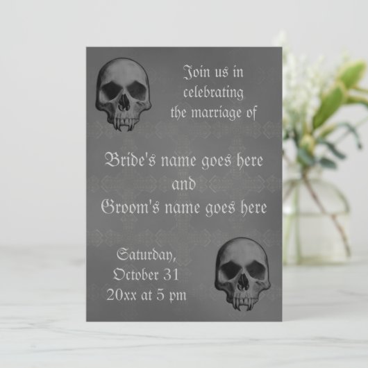 Halloween horror bruiloft kaart (Staand voorkant)