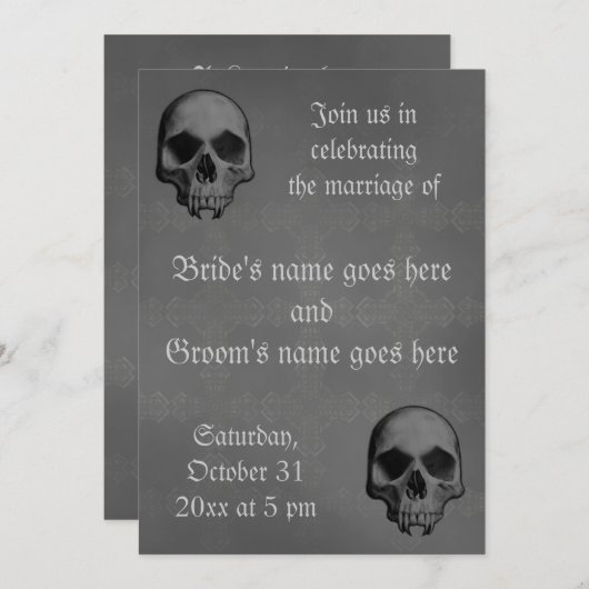 Halloween horror bruiloft kaart (Voorkant / Achterkant)