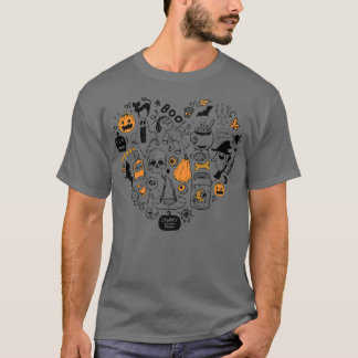 Halloween Horror Dingen Heart Spooky Vibes Funny H T-shirt
