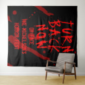 Halloween Horror Draai nu terug bloedspatter Wandkleed (In Situ (horizontaal))