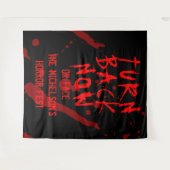 Halloween Horror Draai nu terug bloedspatter Wandkleed (Voorkant (horizontaal))