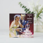 Halloween Horror Ethnic Bride and Doom Wedding Kaart (Staand voorkant)