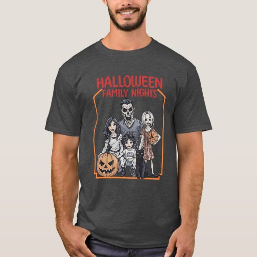 Halloween Horror Familieavonden T-shirt (Voorkant)