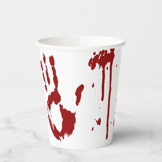 Halloween Horror Film Bloody Handprints Papieren Bekers (Links)