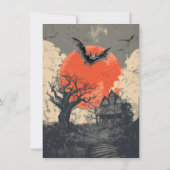 Halloween Horror Film Night Retro Poster Kaart (Achterkant)