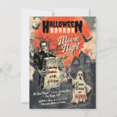 Halloween Horror Film Night Retro Poster Kaart (Voorkant)