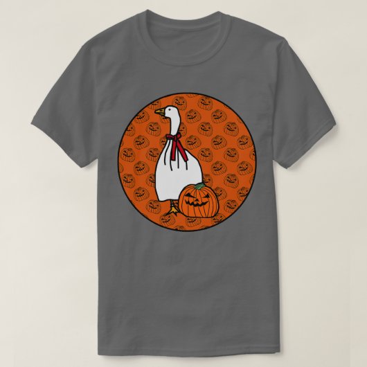 Halloween Horror Gans Sinaasappel Rond T-shirt (Design voorkant)