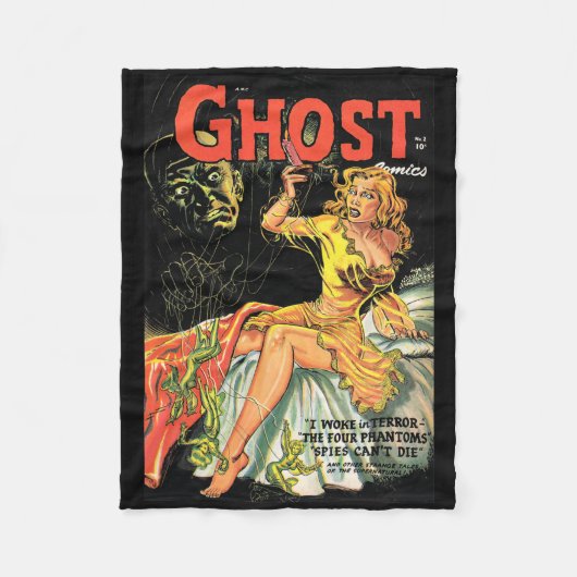 Halloween Horror  Ghost Comic Book Retro SC Fleece Deken (Voorkant)