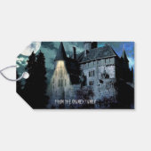 Halloween Horror hauned House Scary Blue Night Cadeaulabel (Achterkant Horizontaal)