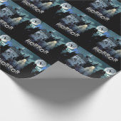 Halloween Horror hauned House Scary Blue Night Cadeaupapier (Hoek)