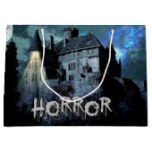 Halloween Horror hauned House Scary Blue Night Groot Cadeauzakje (Voorkant)