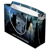 Halloween Horror hauned House Scary Blue Night Groot Cadeauzakje (Achterkant Gekanteld)