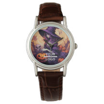 Halloween Horror Heks Zakelijk Logo Watch