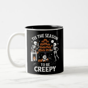 Halloween Horror Het Is Seizoen Om Griezelig Te Zi Tweekleurige Koffiemok