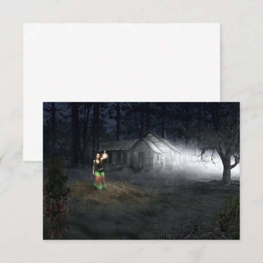 Halloween Horror House Bedankkaart (Voorkant / Achterkant)