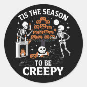 Halloween Horror is het seizoen om griezelig te zi Ronde Sticker (Voorkant)