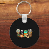 Halloween Horror Latte Koffiekopjes Skeleton Hand  Sleutelhanger (Voorkant)