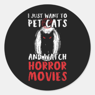 Halloween Horror Movie Design voor een Halloween F Ronde Sticker