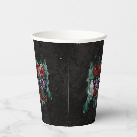Halloween Horror Movie Marathon In Progress Papieren Bekers (Rechts)