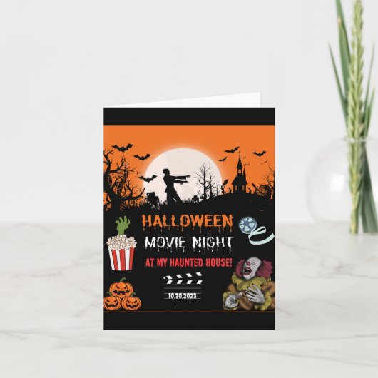 Halloween Horror Movie Night Party Invitation (Voorkant)