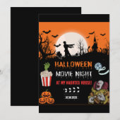 Halloween Horror Movie Night Party Invitation Bedankkaart (Voorkant / Achterkant)