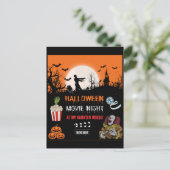 Halloween Horror Movie Night Party Invitation Feestdagenkaart (Staand voorkant)