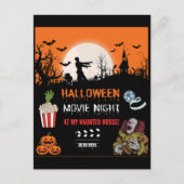 Halloween Horror Movie Night Party Invitation Feestdagenkaart (Voorkant)