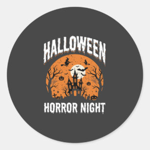 Halloween Horror Night Geheime Kasteel Vintage Ronde Sticker