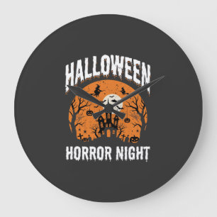 Halloween Horror Night Griezeld Kasteel Vintage Grote Klok