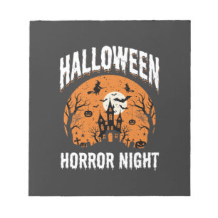 Halloween Horror Night Griezeld Kasteel Vintage Notitieblok