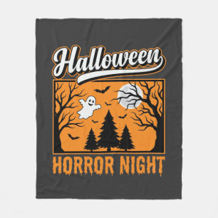 Halloween Horror Night Retro Geestenbos Fleece Deken