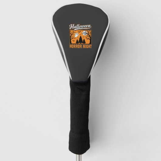 Halloween Horror Night Retro Geestenbos Golfheadcover (Voorkant)