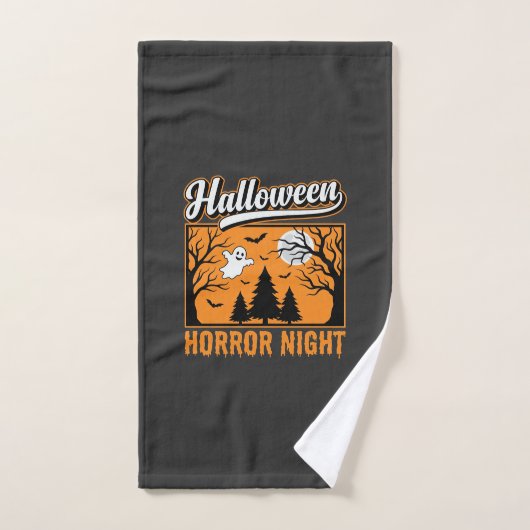 Halloween Horror Night Retro Geestenbos Handdoek (Handdoek)