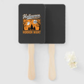 Halloween Horror Night Retro Geestenbos Handwaaier (Voorkant en achterkant)