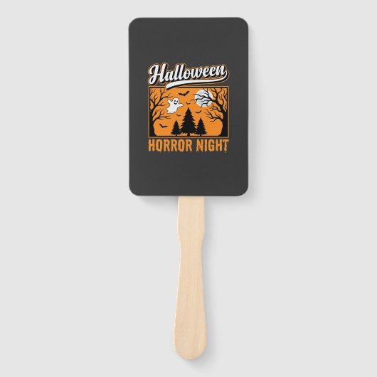 Halloween Horror Night Retro Geestenbos Handwaaier (Voorkant)