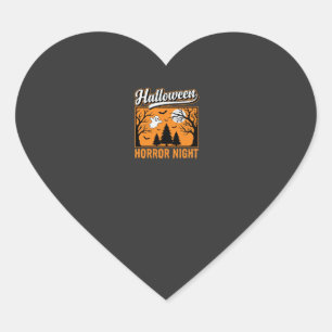 Halloween Horror Night Retro Geestenbos Hart Sticker