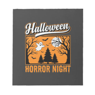 Halloween Horror Night Retro Geestenbos Notitieblok